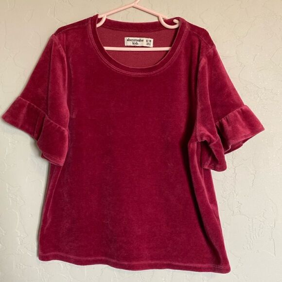 Red velour top - Picture 1 of 4